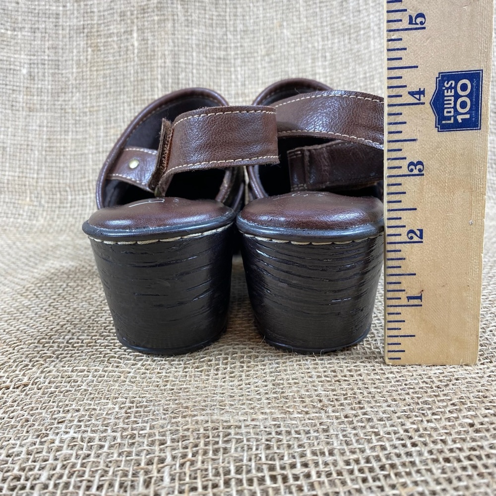 Born clog brown striped ankle strap boc heeled women sz 11M - Picture 8 of 10